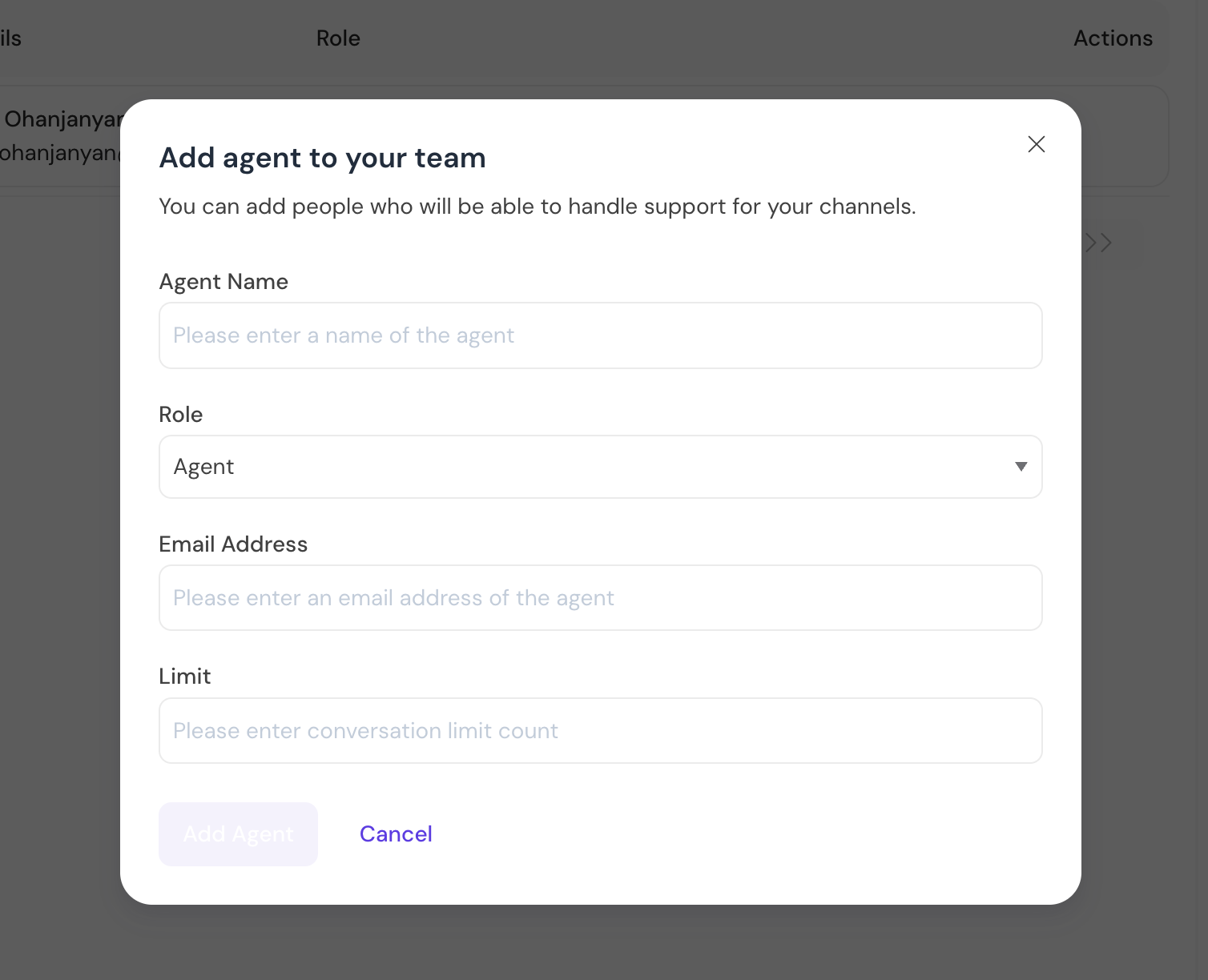 Agent Details window