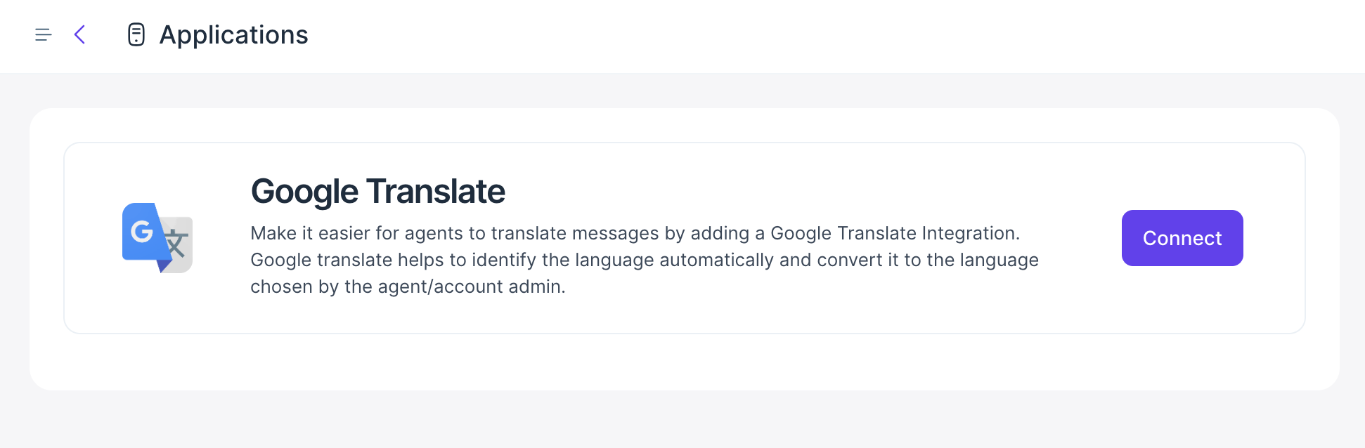 Connect Google Translate