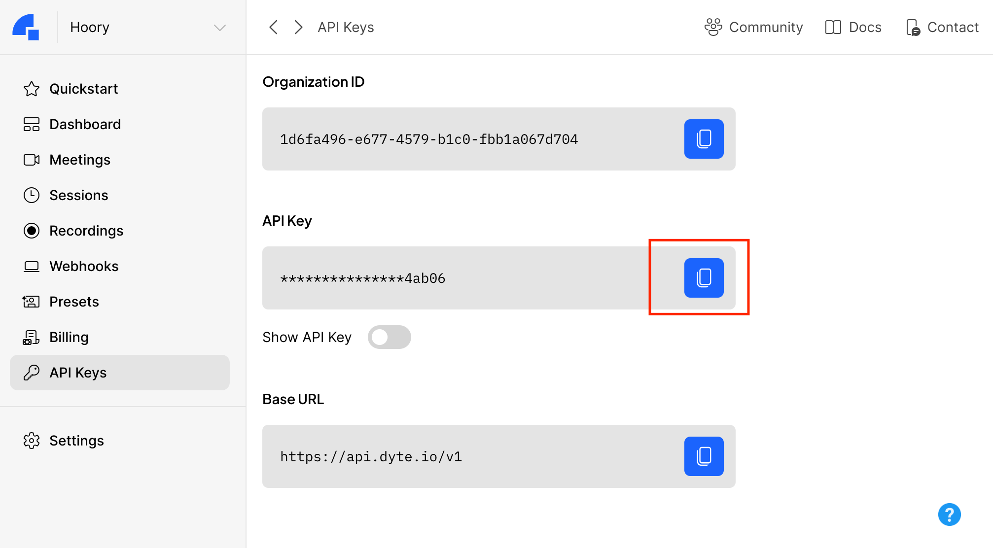 Dyte Developer Portal