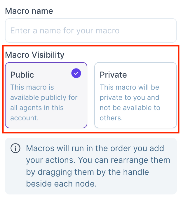 Macro visibility