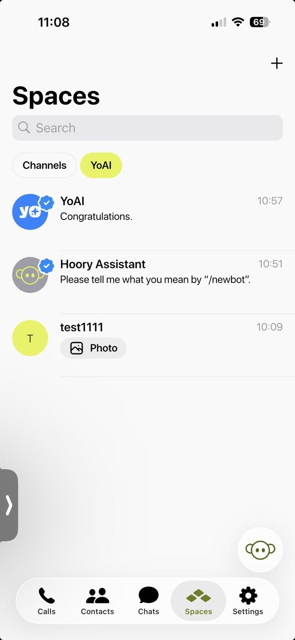 YoPhone app home screen
