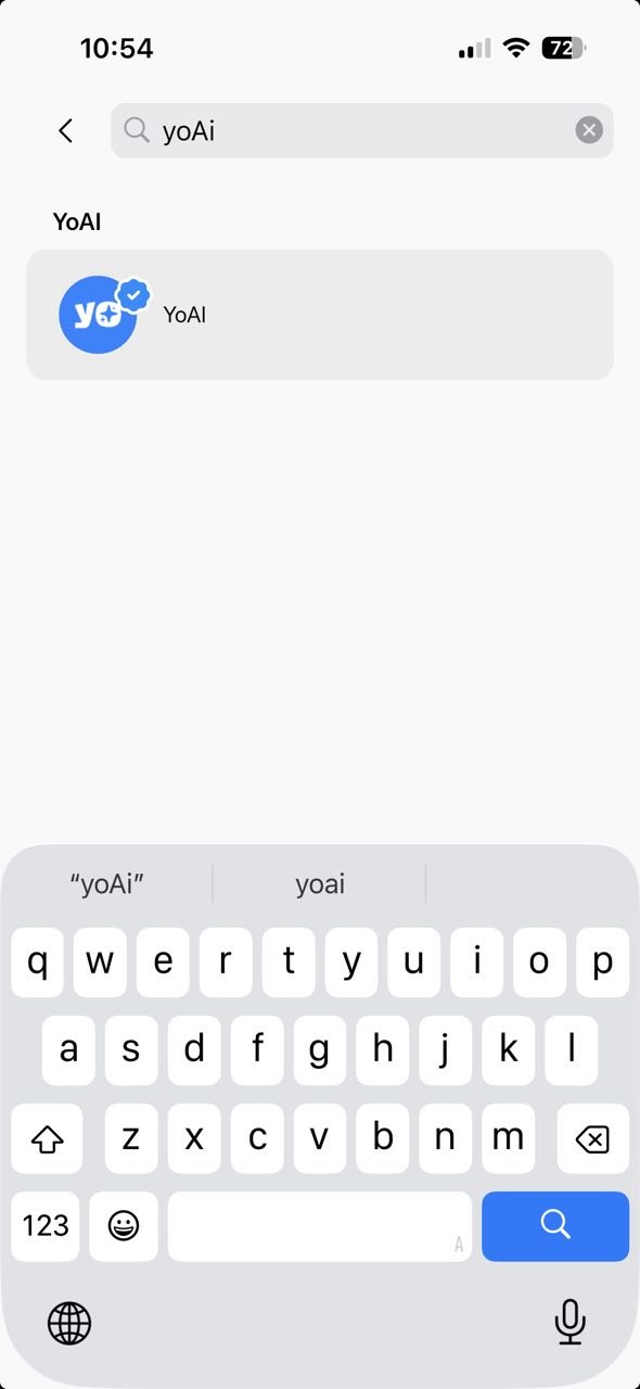 Searching for YoAI in the Spaces tab