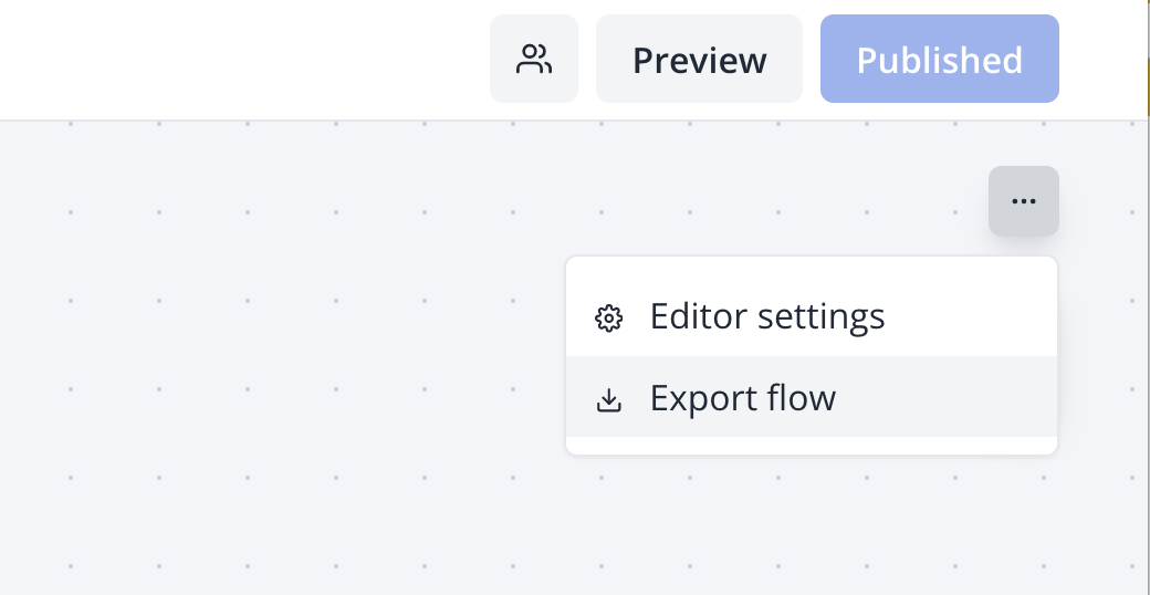 Export flow button